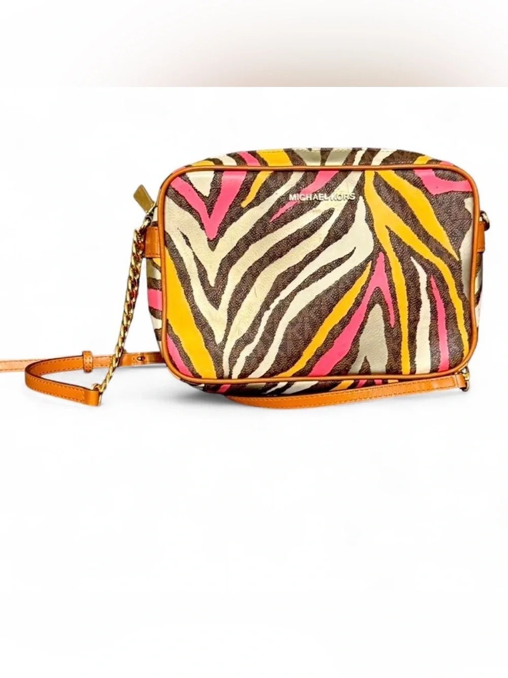 Michael Kors Multicolor Zebra-Print Crossbody Bag